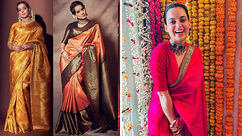 Kanagan Ranaut Saree collection from patola to khadi celebrity inspired saree