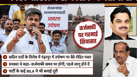 rohit pawar pandharpur loan waiver protest ram shind radhakrishna vikhe patil reaction