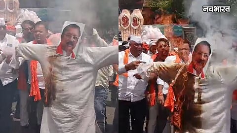 mp sanjay deshmukh statue burnt yavatmal shiv sena ubt protest operation tiger