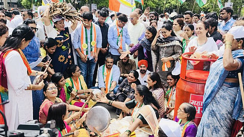 NCP Sharad Pawar Group Inflation Protest