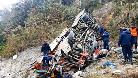 Nepal Bus Accident: Bus plunges into 300-meter-deep gorge on Nepal's BP Highway; 8 passengers killed, 16 injured.