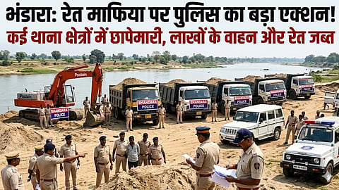 bhandara illegal sand mining police action sand mafia crackdown
