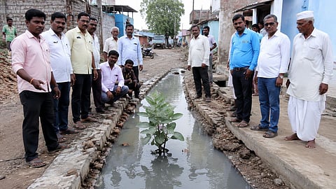 gokuldham colony drain construction corruption sewage problem protest