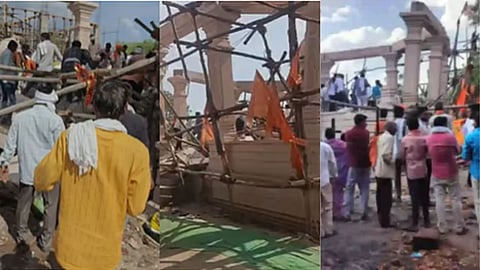 parbhani yashwadi hanuman mandir sabhamandap collapse rescue operation