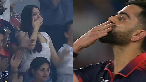 Virat Kohli Flying Kiss Anushka Sharma