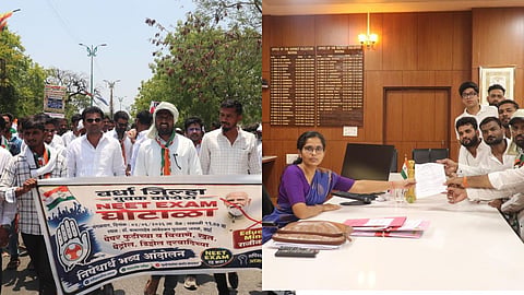 Wardha Youth Congress Protest March Neet Unemployment Inflation