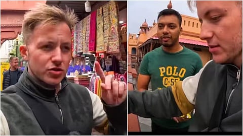 An Amritsar shopkeeper won hearts by helping a British YouTuber attempting to spend a day in India without any money.