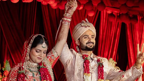 Fast bowler Akash Deep first became a DSP, then a groom; he tied the knot with Akshita at a 5-star hotel see photos.