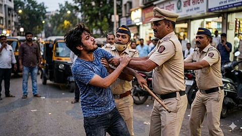 Pune Drunk Man Attacks Police