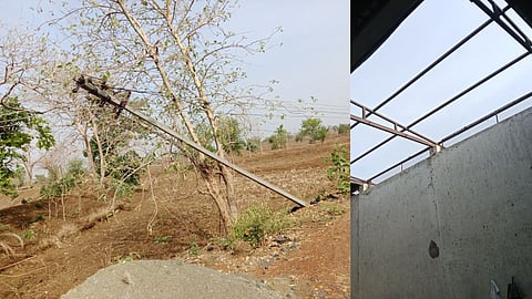 Gale-force winds wreak havoc in the Bhendala area; torrential rain leads to waterlogging on roads in Gadchiroli; temperatures drop.