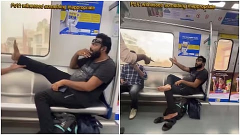 A Hyderabad Metro passenger was confronted for placing his shoes on seats, sparking a viral debate on civic sense.