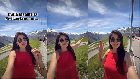After visiting Switzerland, an Indian woman said Kashmir is equally beautiful but India needs major improvements in cleanliness.