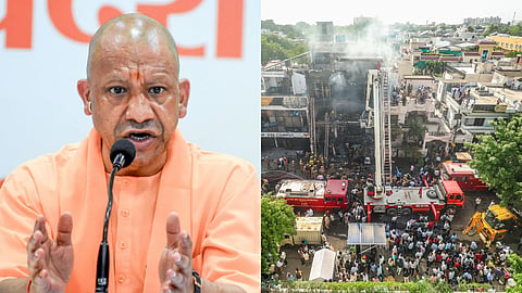 lucknow fire tragedy yogi action officials suspended
