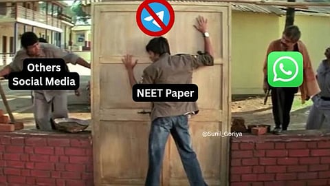 A temporary Telegram ban ahead of the NEET UG 2026 re-exam has triggered a flood of memes on social media.