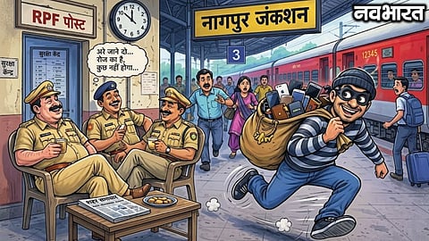 Nagpur-Ajni station becomes a favorite haunt for thieves; bike-borne thief makes off with a female passenger's jewelry.