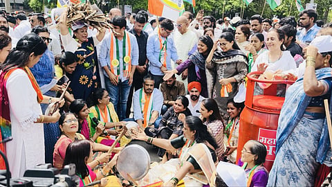 NCP SP Protest In Navi Mumbai