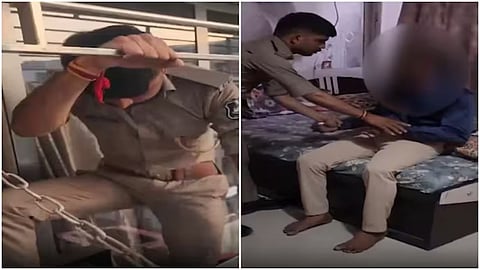 A Surat police constable risked his life by climbing a seventh-floor grille to rescue a man who had allegedly attempted suicide.