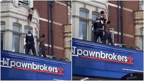 An Indian man in London used quick reflexes to catch a falling toddler and save her life.