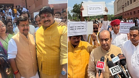 BJP MP Anil Firojiya said the government is ready to discuss the NEET issue in Parliament and urged the Opposition to allow the House to function smoothly