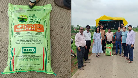 Agriculture Department seizes a mini truck carrying 60 bags of suspected fake DAP fertilizer in Jabalpur and sends samples for laboratory examination