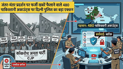 delhi police blocks 480 pakistani social media accounts jantar mantar protest