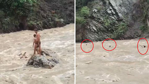 Uttarakhand Police shared a viral video of youths jumping into a swollen river and urged people to stay away from dangerous water currents during the monsoon.
