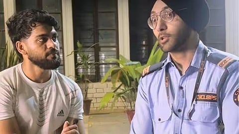 A young man's emotional story of working as a security guard at the same college where he once dreamed of studying has gone viral on social media.