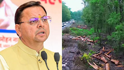 cm pushkar singh dhami stops saat mod dehradun project