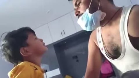 A terminally ill father's final conversation with his young son has left social media users deeply emotional.