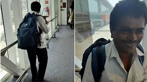 A Bengaluru content creator made a first-time flyer's day special by clicking memorable photos for him at Delhi Airport.