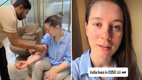 A Russian woman praised India's home blood test service, saying the country's healthcare system feels like it is living in 2050.