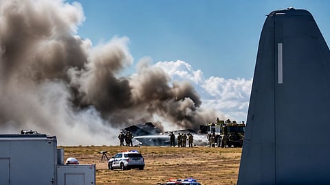 US F-35B stealth fighter jet crashes; pilot ejects and survives; Marine Corps launches investigation.