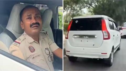 A viral video showing a purported Delhi Police officer driving a car without number plates and with black-tinted windows has prompted police action.