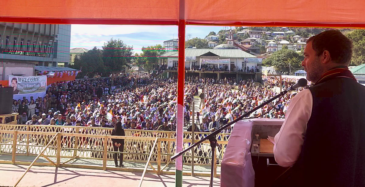 मिजोरम में राहुल गांधी बोले, बीजेपी-आरएसएस और कांग्रेस के बीच विचारधारा की लड़ाई