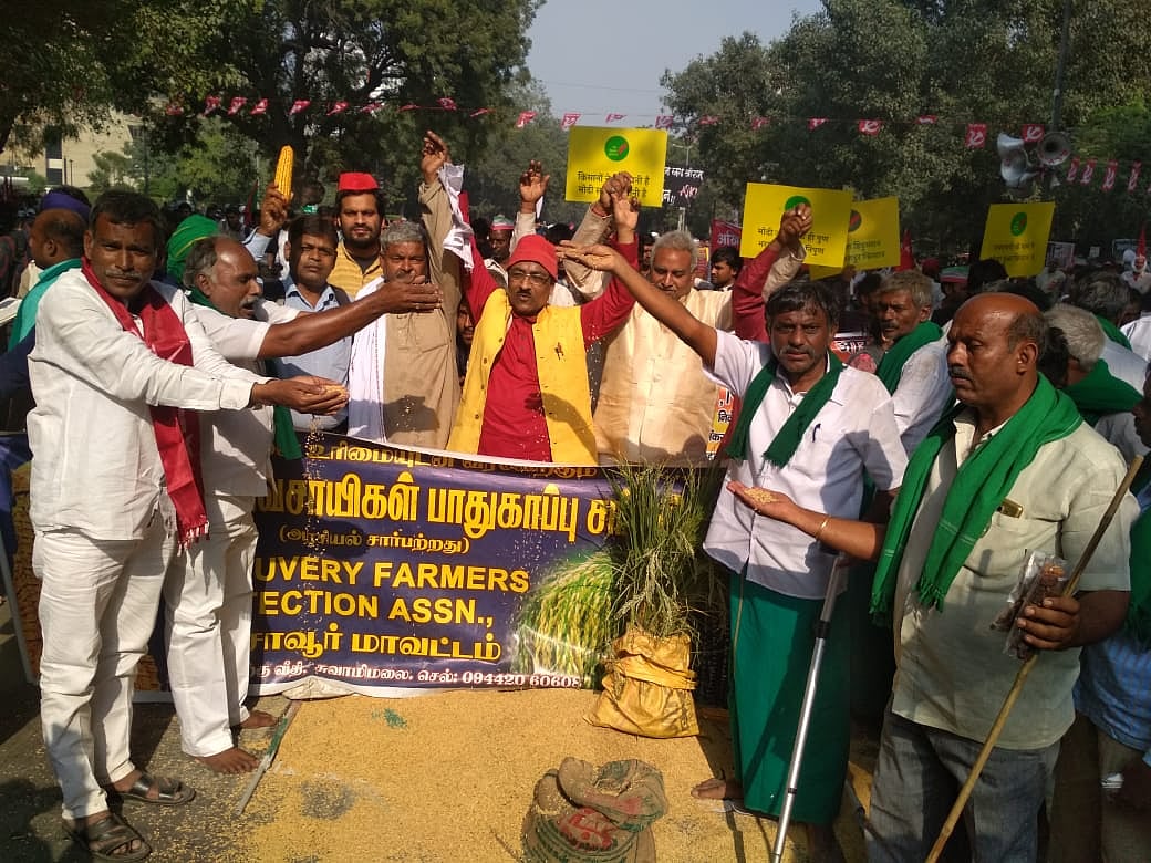 तमिलनाडु के किसानों का प्रदर्शन