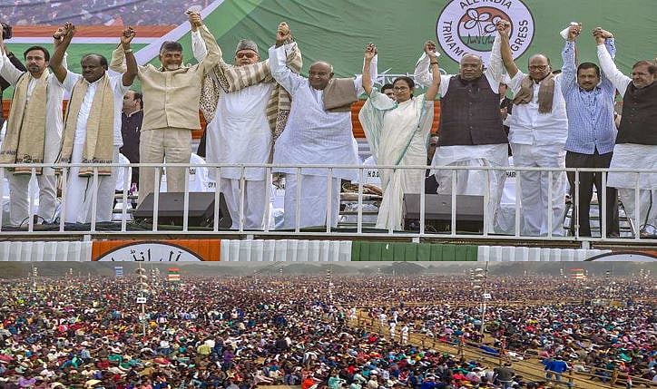  ब्रिगेड ग्राउंड में  बीजेपी के खिलाफ ऐतिहासिक सियासी ध्रुवीकरण की नींव, विपक्षी दलों का साझेदारी का ऐलान