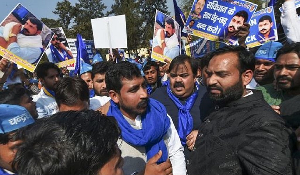 दिल्ली में निकाला गया ‘आरक्षण बचाओ मार्च’, भीम आर्मी चीफ चंद्रशेखर हुए शामिल, 23 फरवरी को ‘भारत बंद’ का ऐलान