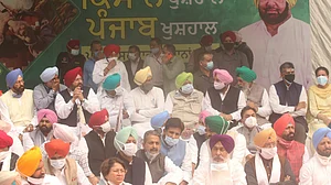 बिजली कटौती, खाद की किल्लत, किसानों की कई समस्याओं को लेकर पंजाब के CM का दिल्ली में धरना जारी, देखें तस्वीरें