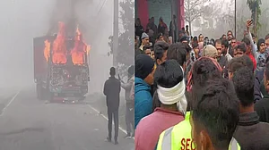 बिहार के सीवान में सड़क हादसे में छात्रा की मौत के बाद बवाल! गुस्साई भीड़ ने ट्रक को किया आग के हवाले