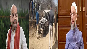 'हरियाणा में जिन्होंने मुस्लिम युवकों को जिंदा जला दिया, उनमें से एक आरोपी की तस्वीर गृहमंत्री शाह के साथ', ओवैसी का आरोप