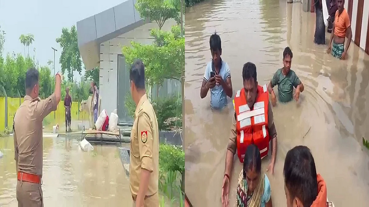 दिल्ली से सटे नोएडा में यमुना का जलस्तर बढ़ने से आफत।