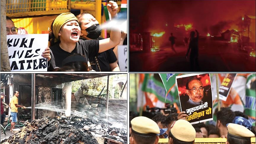 मणिपुर बीते 2 महीने से भी ज्यादा वक्त से हिंसा की आग में झुलस रहा है। लेकिन प्रधानमंत्री ने इस विषय में अभी तक चुप्पी ही ओढ़ी हुई है (फोटो : Getty Images)