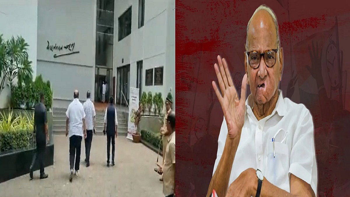 शरद पवार से मिलने पहुंचे अजित गुट के विधायक।