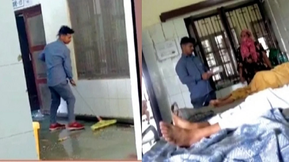 बिजनौर अस्पताल में सफाई कर्मचारी कर रहा था मरीजों का इलाज