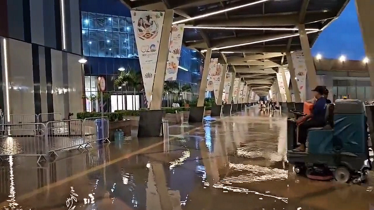 'भारत मंडप' का परिसर पानी-पानी।