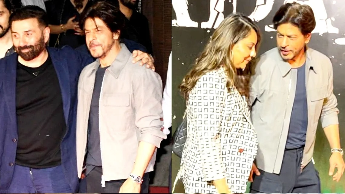 पत्नी गौरी के साथ 'गदर 2' की सक्सेस पार्टी में पहुंचे शाहरुख, सलमान-आमिर भी हुए शामिल