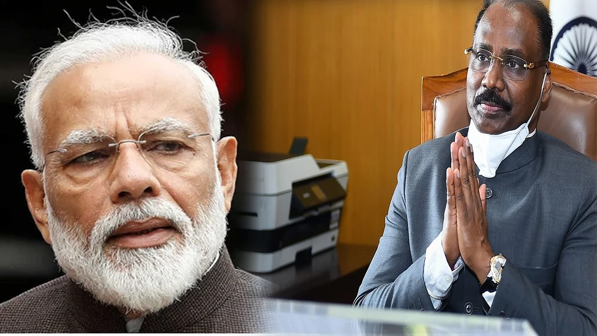 प्रधानमंत्री नरेंद्र मोदी और सीएजी गिरीश मुर्मू