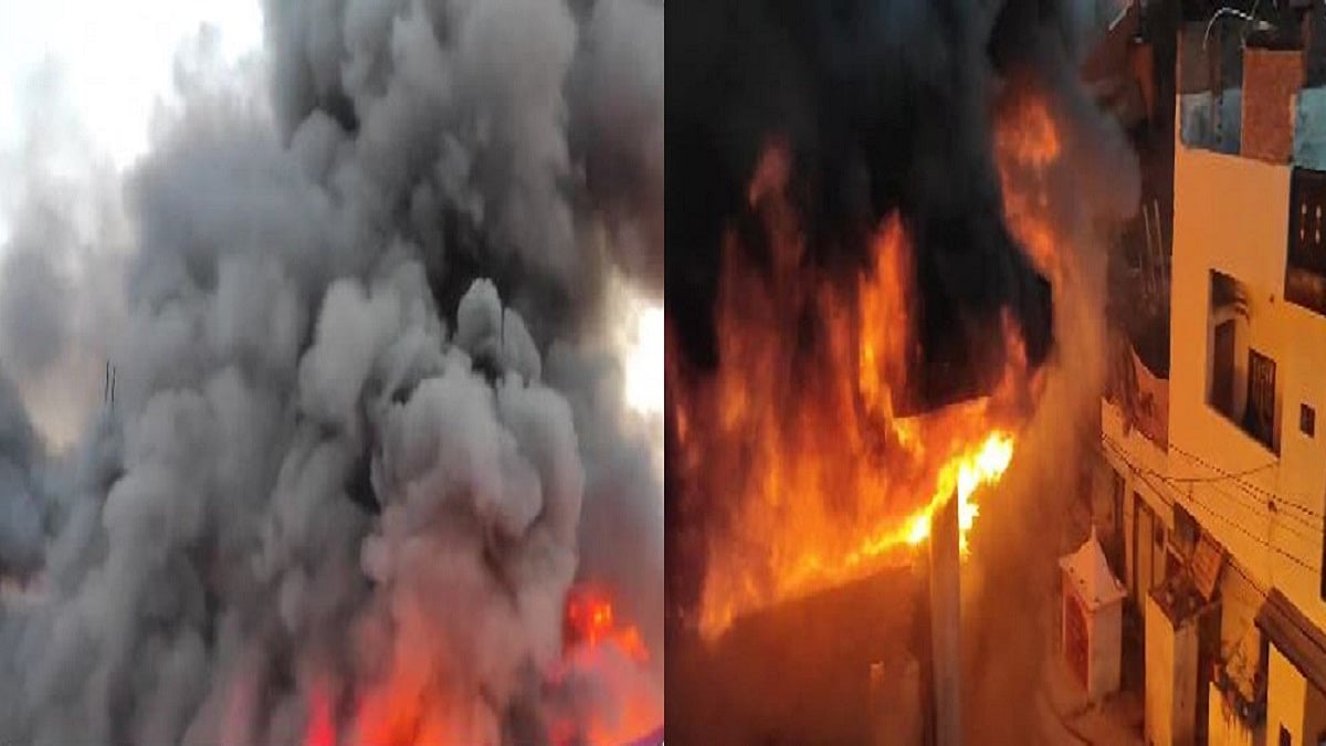 उत्तर प्रदेश के कानपुर में कपड़े के गोदाम में लगी भीषण आग, देखें वीडियो