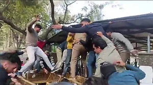 नोएडा प्राधिकरण के गेट पर किसानों ने जड़ा ताला, पुलिस से हुई नोकझोंक, मांगें माने जाने तक धरने पर बैठे