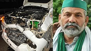 राकेश टिकैत की कार भीषण सड़क हादसे का शिकार, एयरबैग खुलने से बाल-बाल बची जान